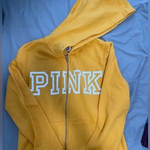 PINK ZIP UP HOODIE